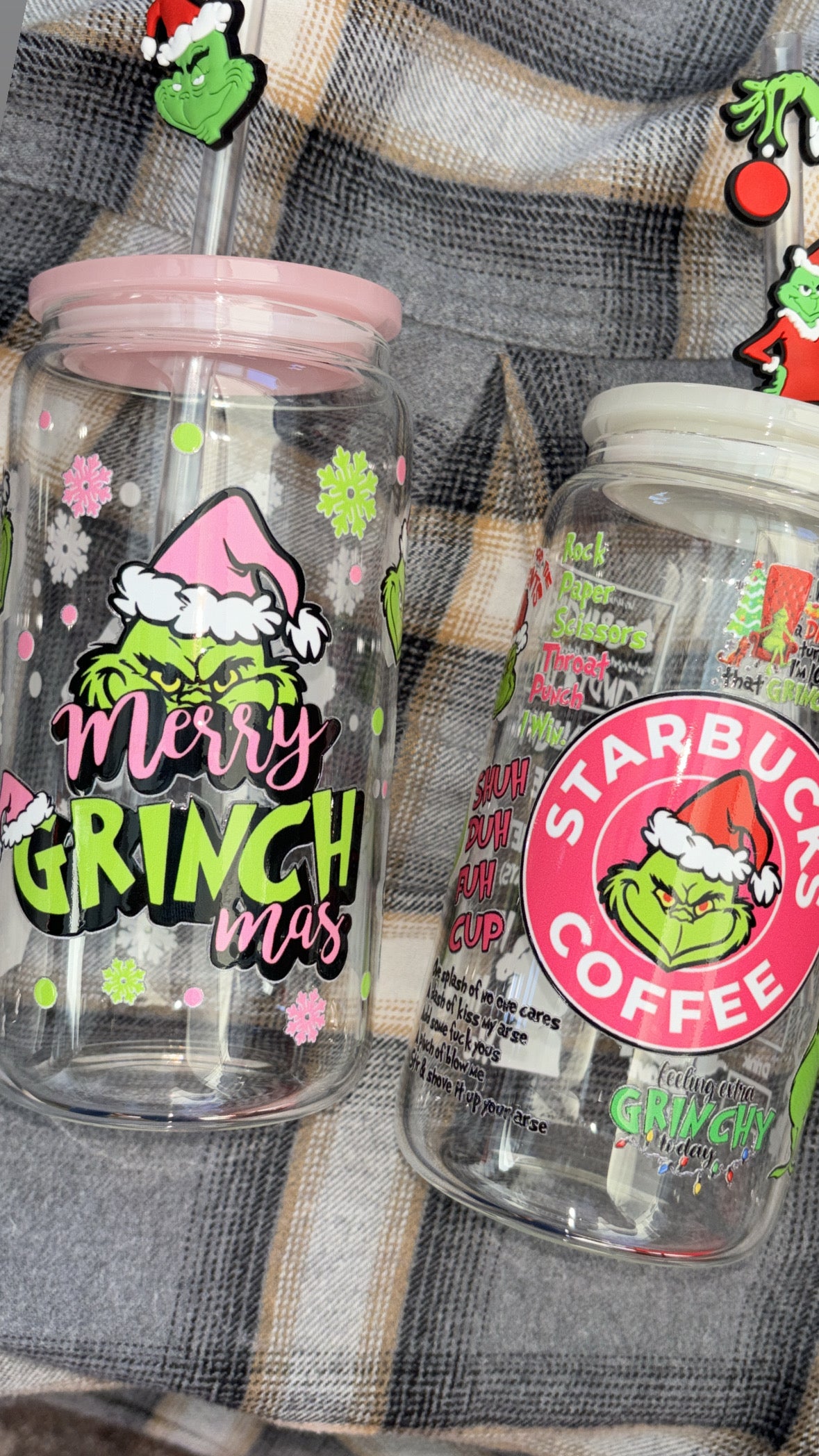 Grinch 16oz Glass can