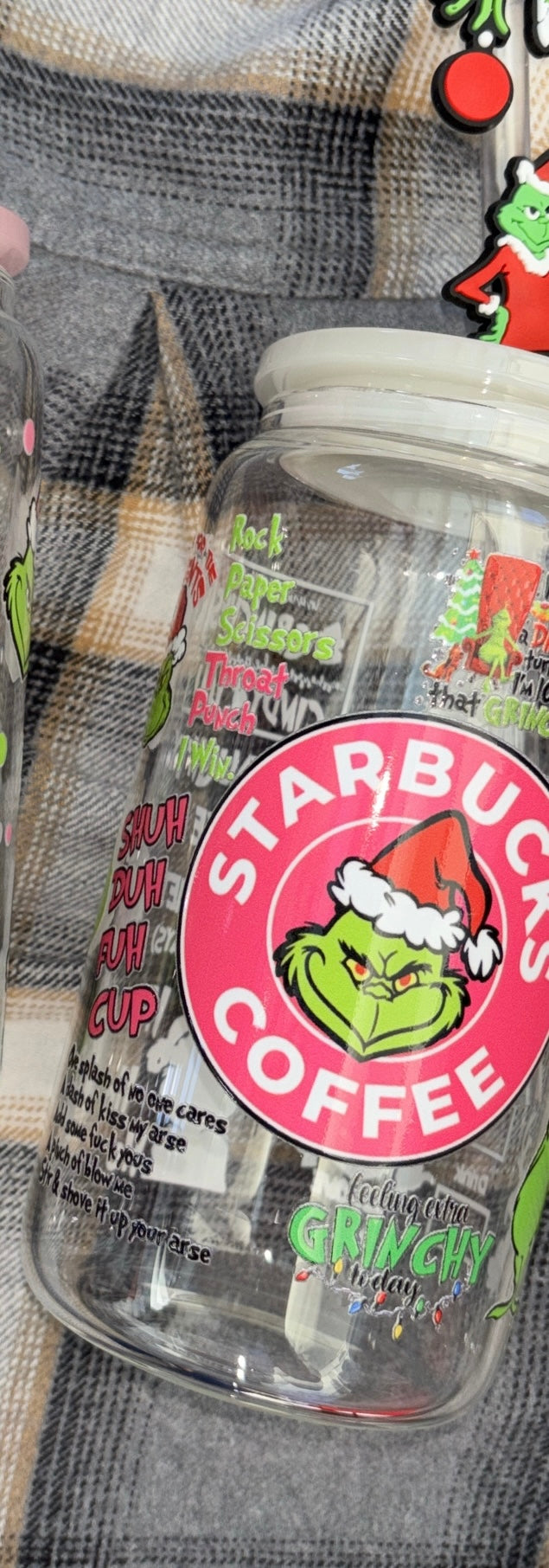 Grinch 16oz Glass can