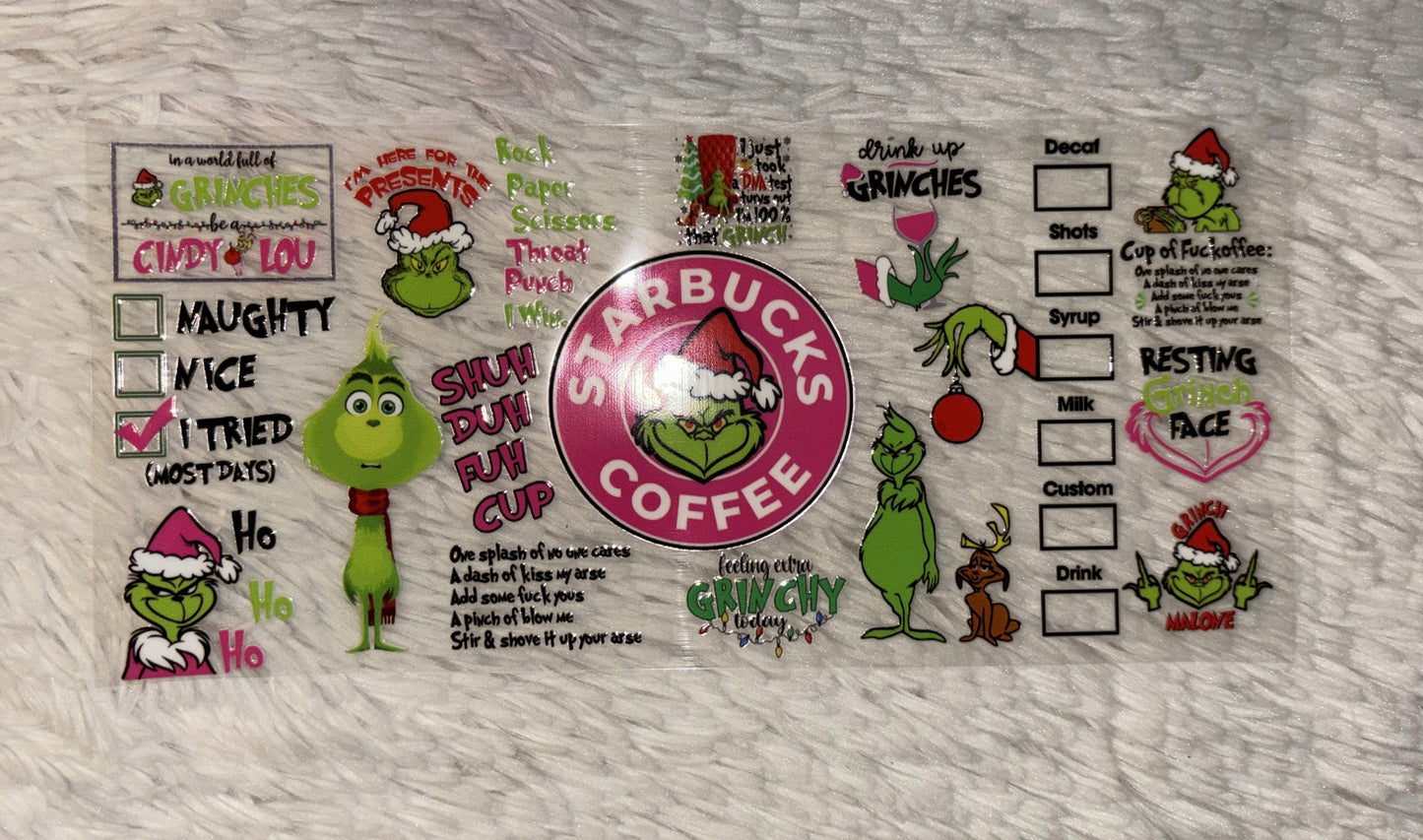 Grinchmas 16oz UVDTF WRAPS