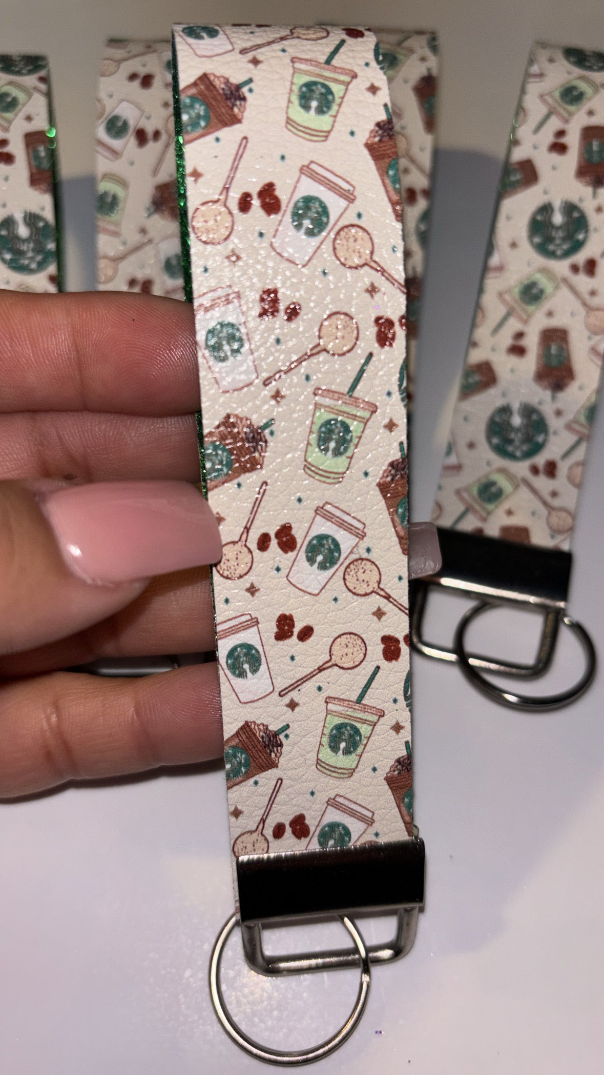 Coffee keychain wristlet