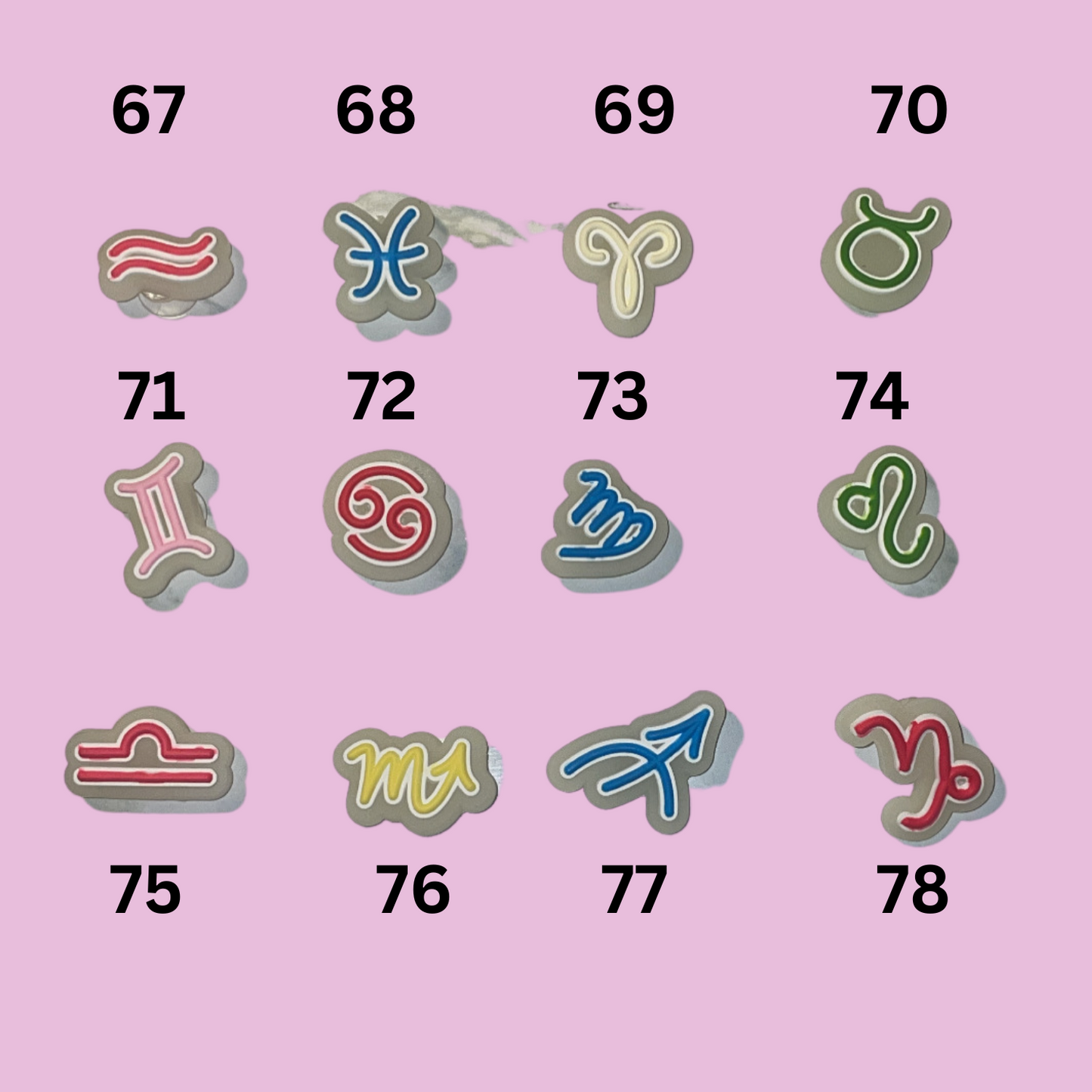 Zodiac Shoe Charms